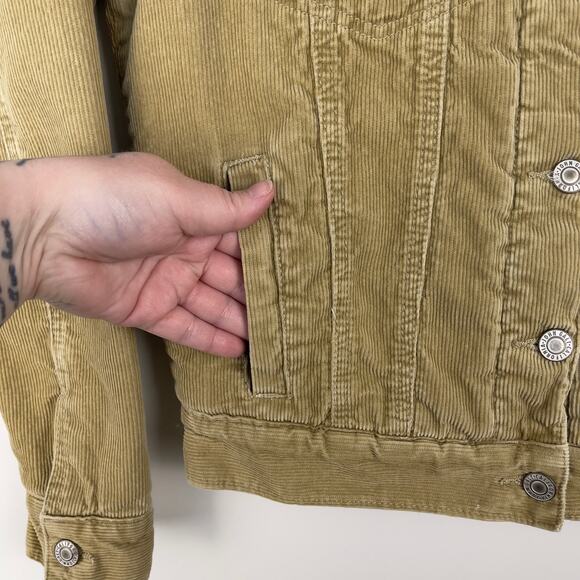 Brandy Melville John Galt Tan Corduroy Sherpa Lined Jacket Small - Picture 9 of 15